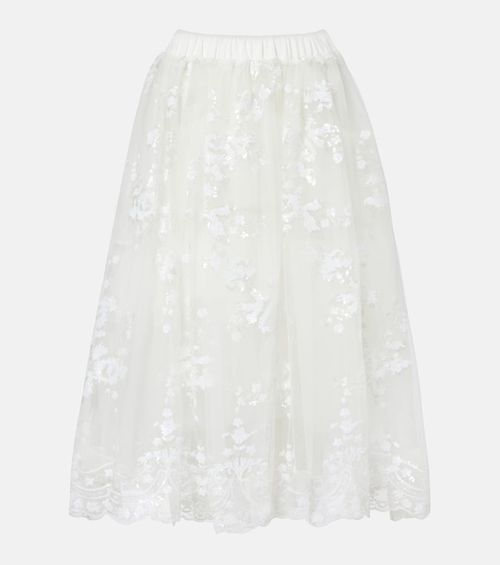 Sequined tulle midi skirt