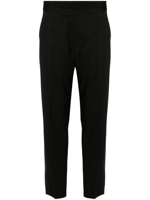 Elasticated-waist tailored trousers - Black