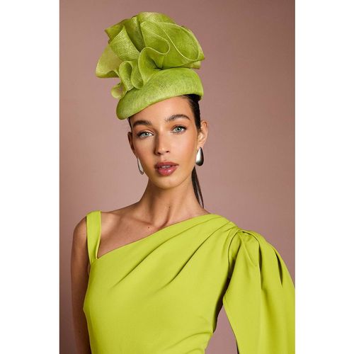 Coast Women's Lisa Tan Ruffle Detail Fascinator in Lime