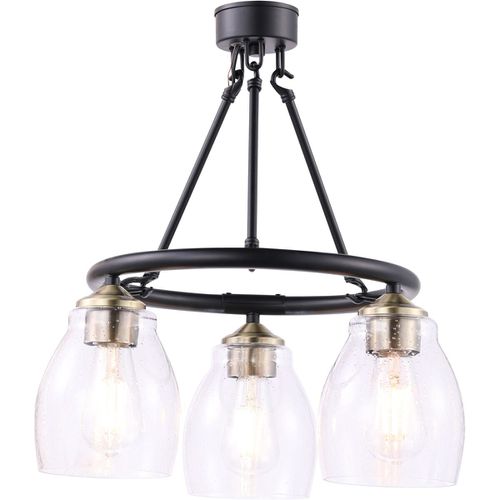 Winsley 3-Light Chandelier in Coal and Stained Bra