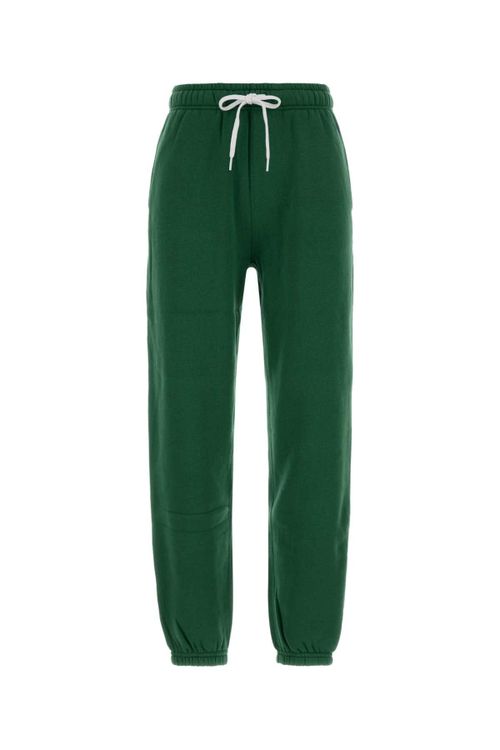 Cotton-Blend Knit Joggers — Green