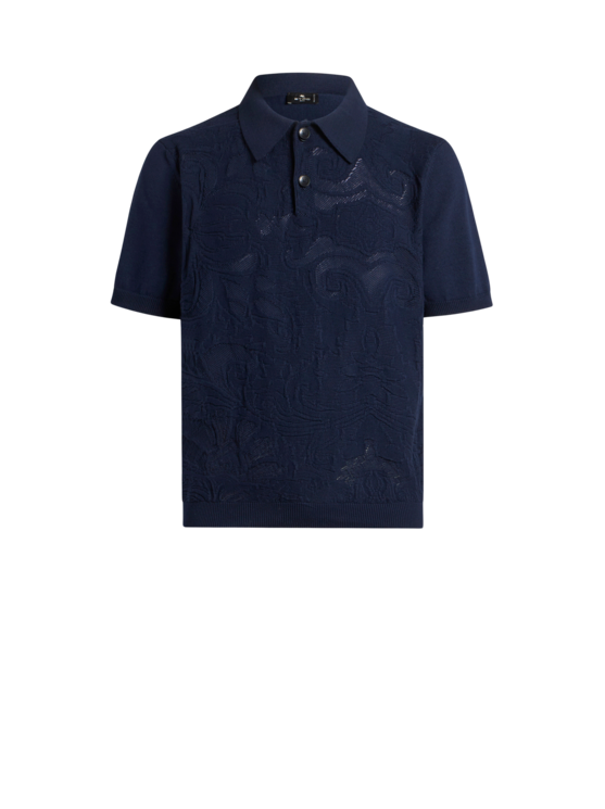Textured Knit Polo Shirt
