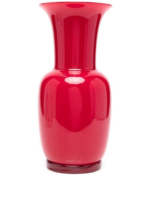 Opalini blown glass vase - Red