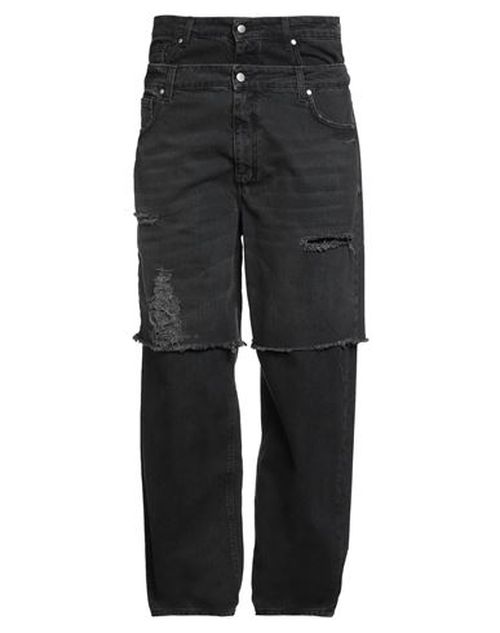 Man Jeans Black Size 34 Cotton