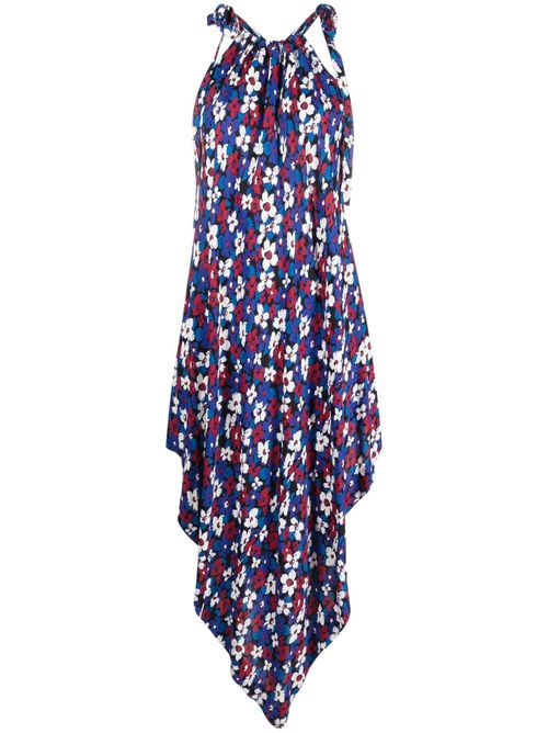 Triad floral-print longline sleeveless top - Blue