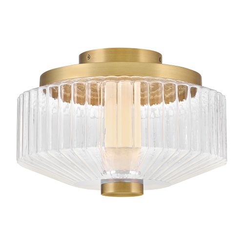 Lacquered Brass LED Flush Mount from the Reign Collection