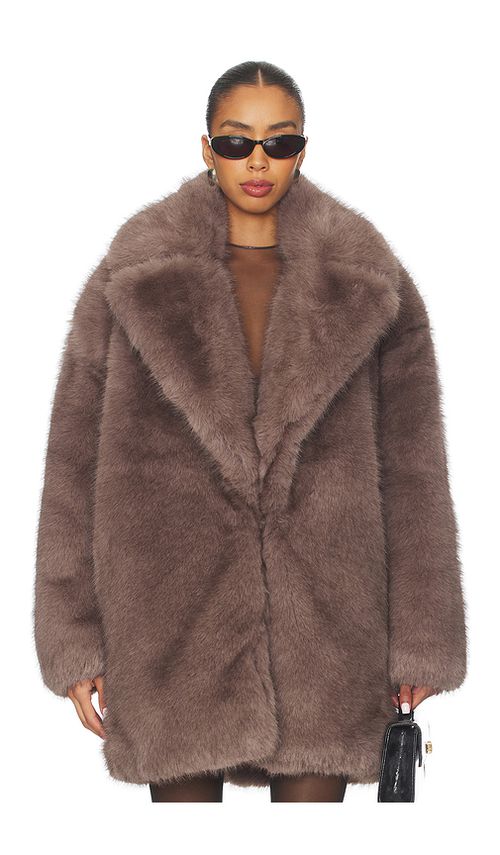 Ronny Kobo Fonzee Coat in Grey Brown. L also in