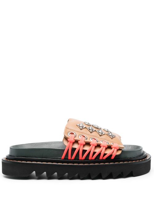 Studded platform sandals - Neutrals