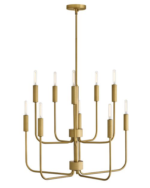 Lacquered Brass LED Chandelier from the Austen Collection