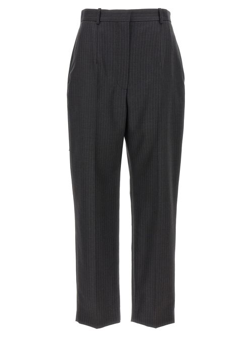 -Pinstripe Pantaloni Grigio-Donna