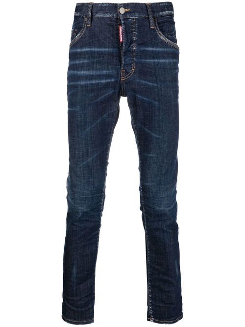 Tie-dye low-rise jeans - Blue
