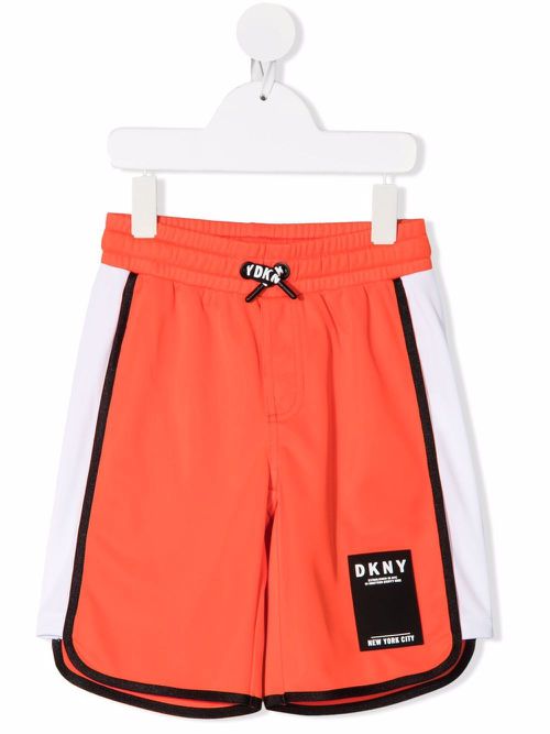 Logo-patch track shorts - Orange