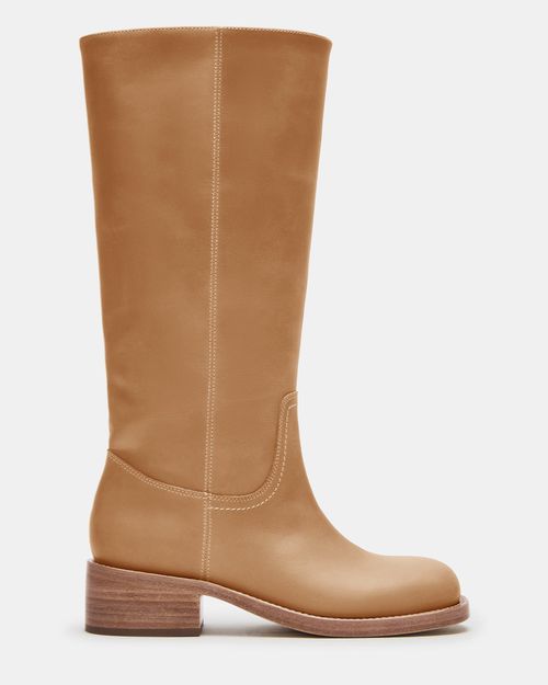 Steve Madden Women's Riggs Leather Wide Calf Knee High Boots - Banana