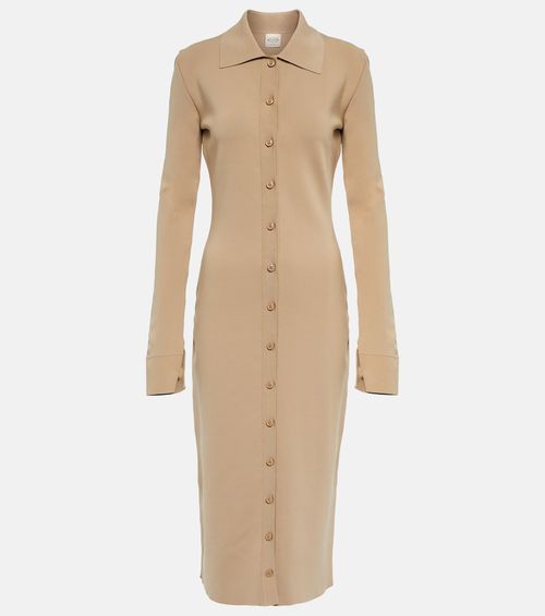 Knit shirt dress