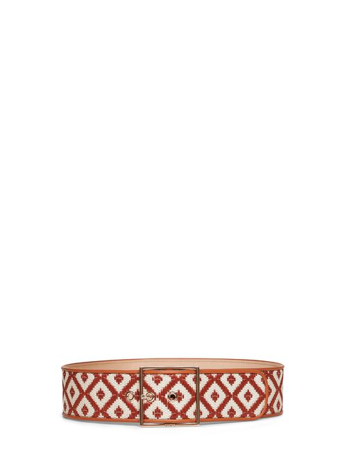 | Tan raffia-effect fabric MXAPALATO wide belt |  | S