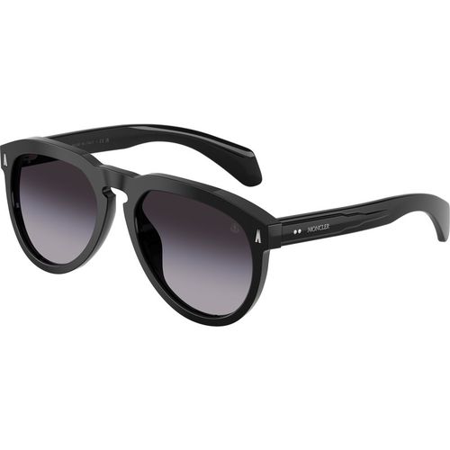 Moncler Unisex Moncler ME6020U ISOPLETH 30018G Gafas de sol Acetato Negro Gris Piloto Normal Matizado