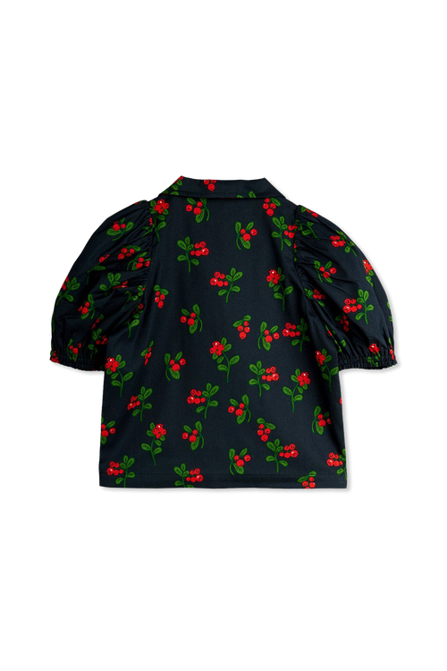 Cotton Shirt With Print, Unisex, Black