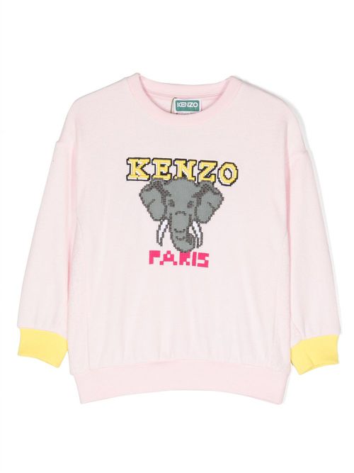 Embroidered-logo sweatshirt - Pink
