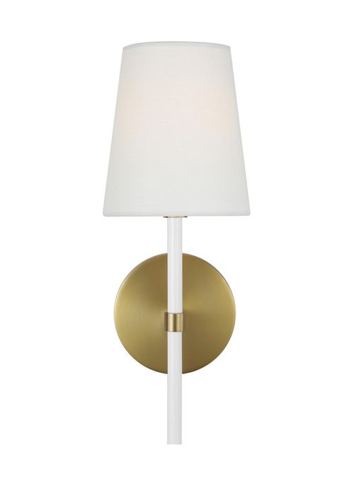 Visual Comfort Studio Monroe Wall Sconce in Burnished Brass And Gloss White by Kate Spade New York