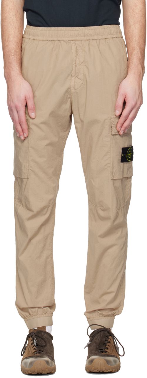Beige 3100031 Stretch Cotton Tela 'Paracadute' Cargo Pants