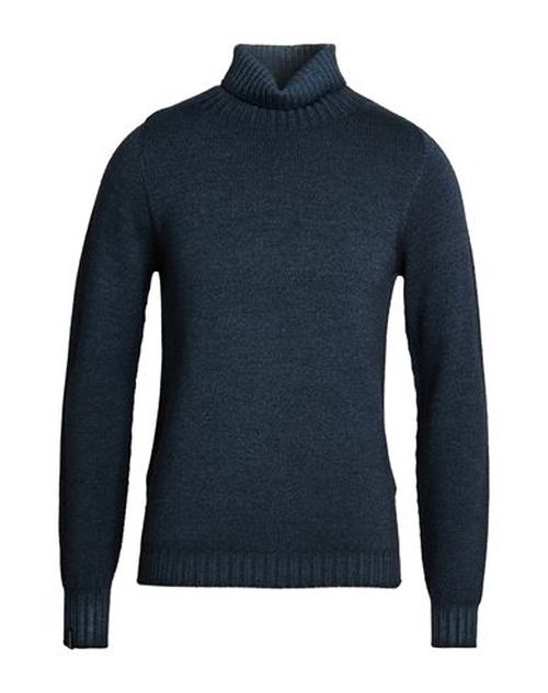 Man Turtleneck Navy Size 36 Merino Wool