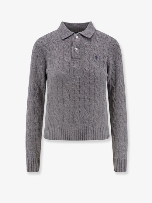 Braided Knit Wool-Cashmere Sweater — Gray
