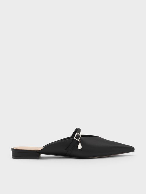 Charles & Keith - Teardrop-Crystal Flat Mules