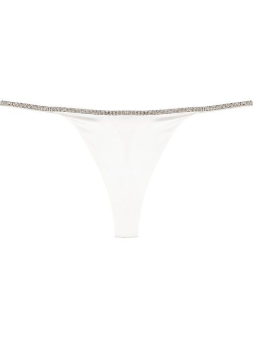 Crystal-embellished thong - White
