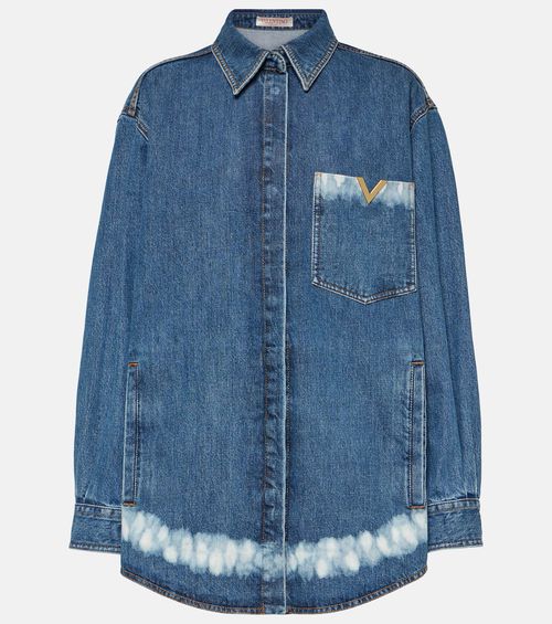 VGold distressed denim shirt