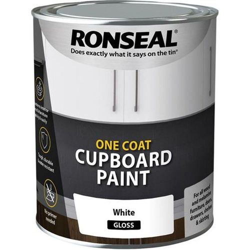 One Coat Cupboard Paint White Gloss 750ml