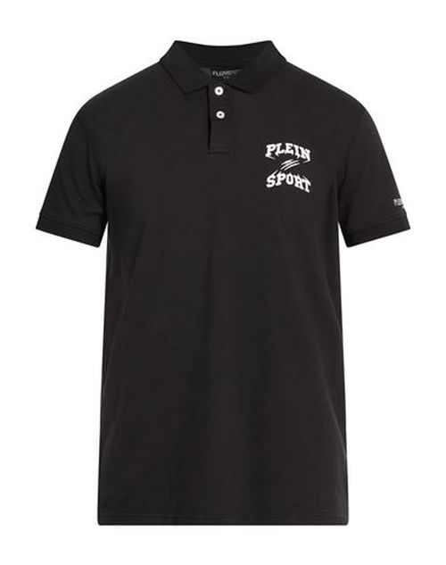 Swim Man Polo shirt Black Size L Polyester, Cotton
