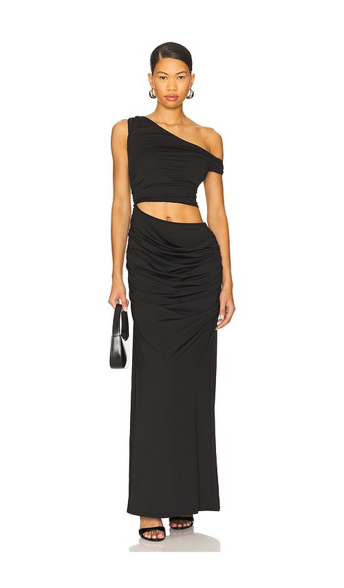 SNDYS Rikke Jersey Maxi Dress in Black. - L also in