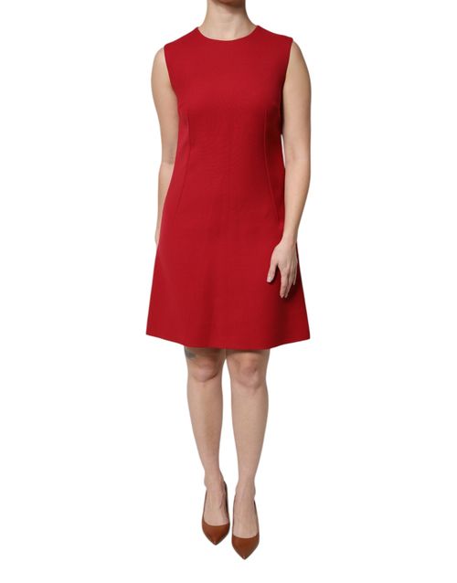 Wool A-Line Dress — Red