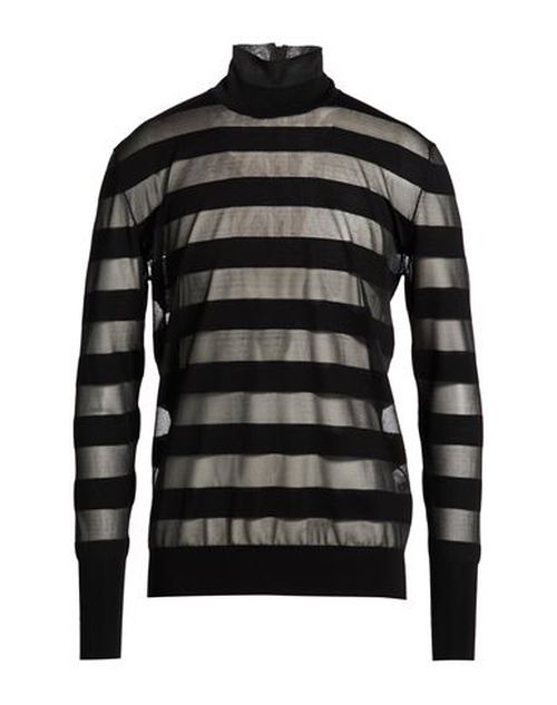 Man Turtleneck Black Size 36 Virgin Wool, Polyester