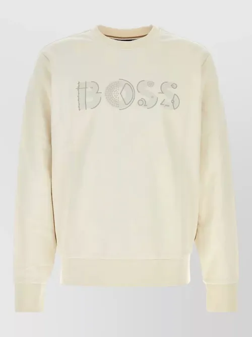 Boss - cotton sweatshirt crew neck long sleeve