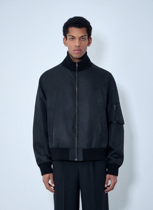 High-collar Bomber Jacket - Man Jackets Black It