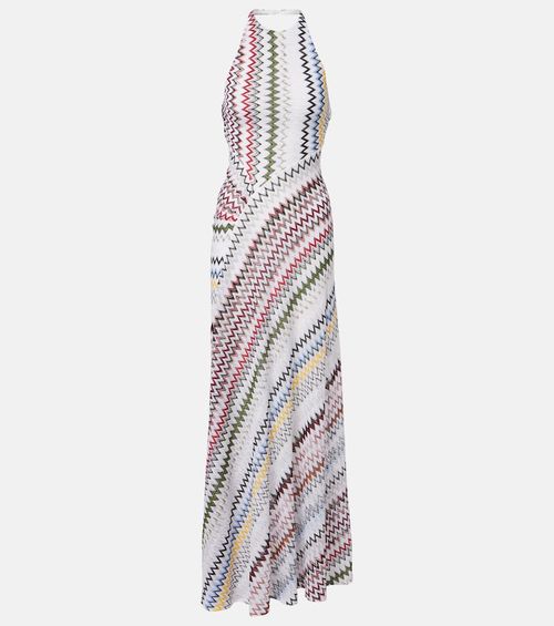 Zigzag knitted maxi dress