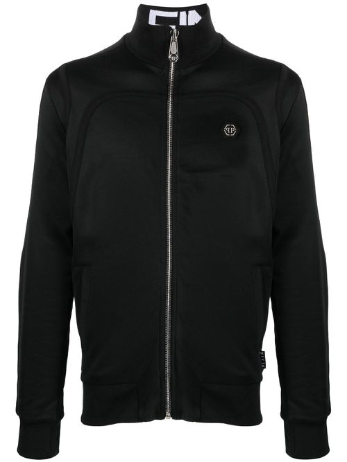 Appliqué-detail bomber jacket - Black