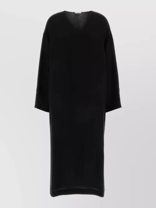 The Row - crepe heloise dress long sleeve midi