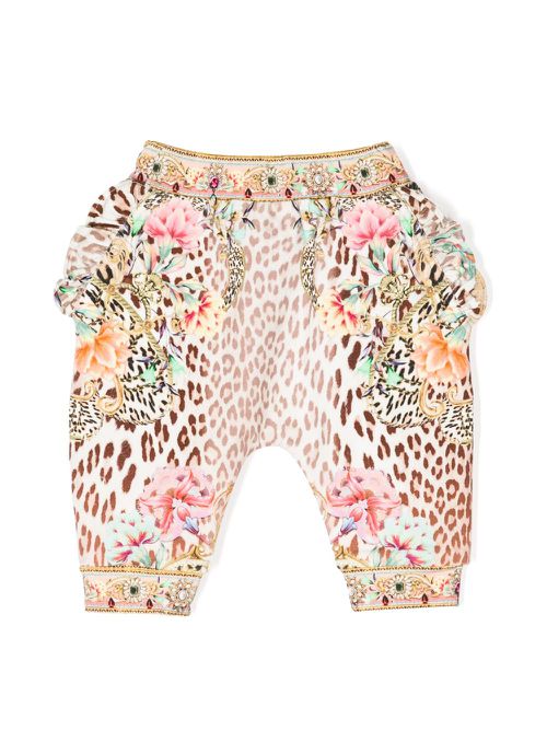 Graphic-print cotton leggings - Brown
