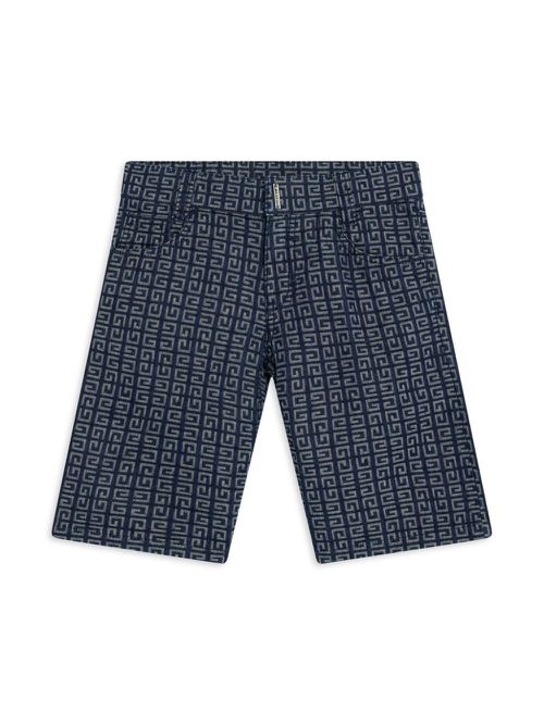 All-over logo-print denim shorts - Blue