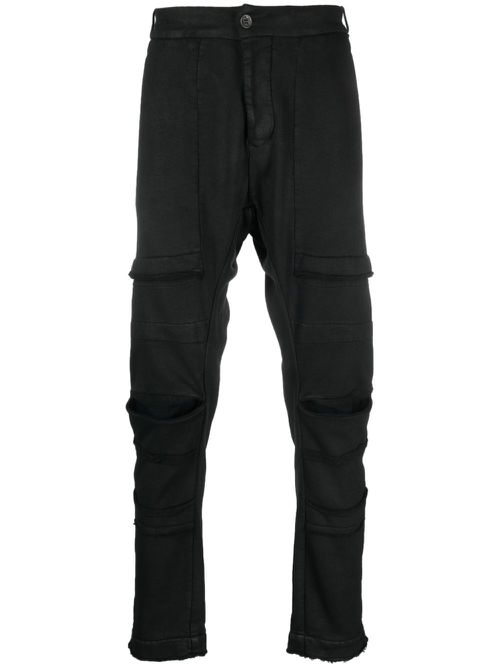 Jersey tapered-leg trousers - Black