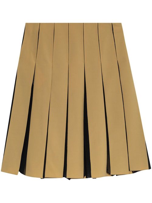 Pleated colour contrast skirt - Neutrals