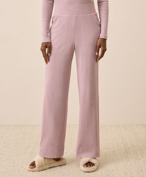 Women's Lavender Haze Easy Rib Wide Leg Lounge Pant