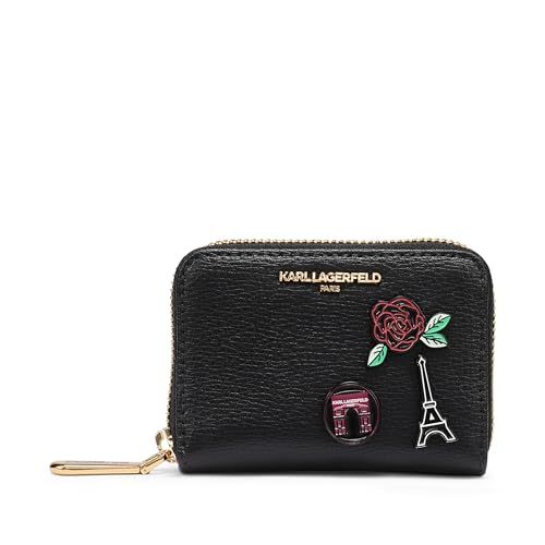 KARL LAGERFELD Paris Women's Slg Wallet Bag, Black/Gold, One Size