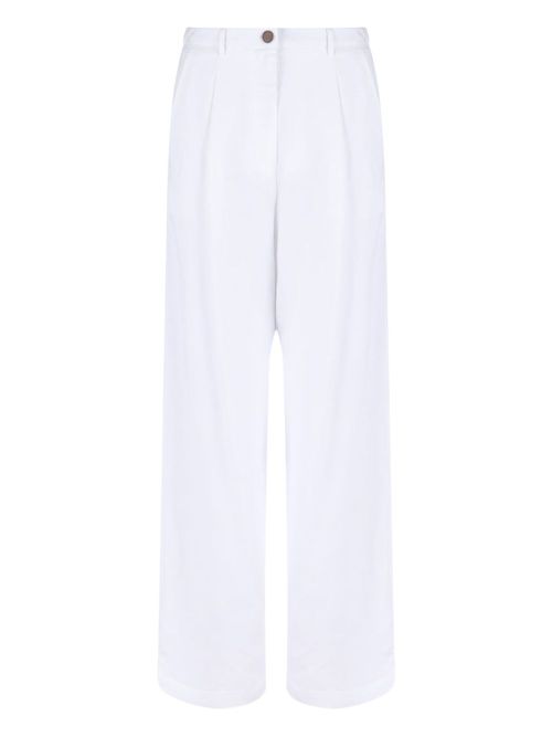 Merci cotton straight trousers - White