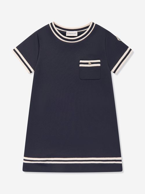 Girls A-Line Pocket Dress in Navy