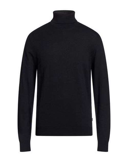 Man Turtleneck Black Size L Cotton, Recycled polyester