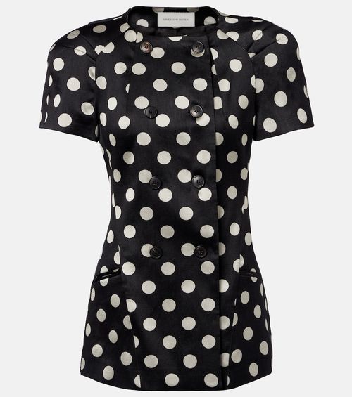 Polka-dot double-breasted blazer