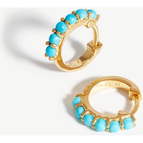 Gemstone Huggies | Gold Plated/Turquoise
